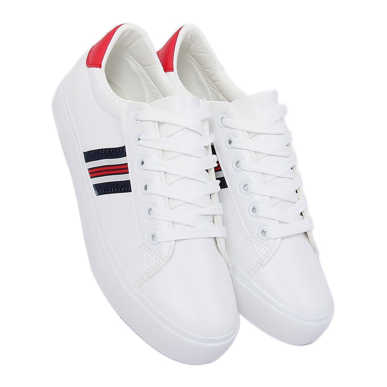 Sneakers da donna bianche e rosse BL158P Red bianco 1