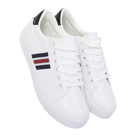 Sneakers da donna bianche e nere BL158P White bianco 2