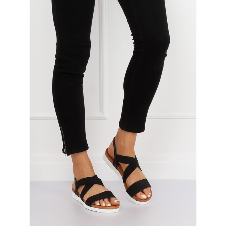 Sandali da donna neri P0P1268-16 Nero 1