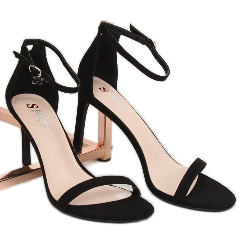 Sandali neri su tacco alto NF-31P Black nero 1