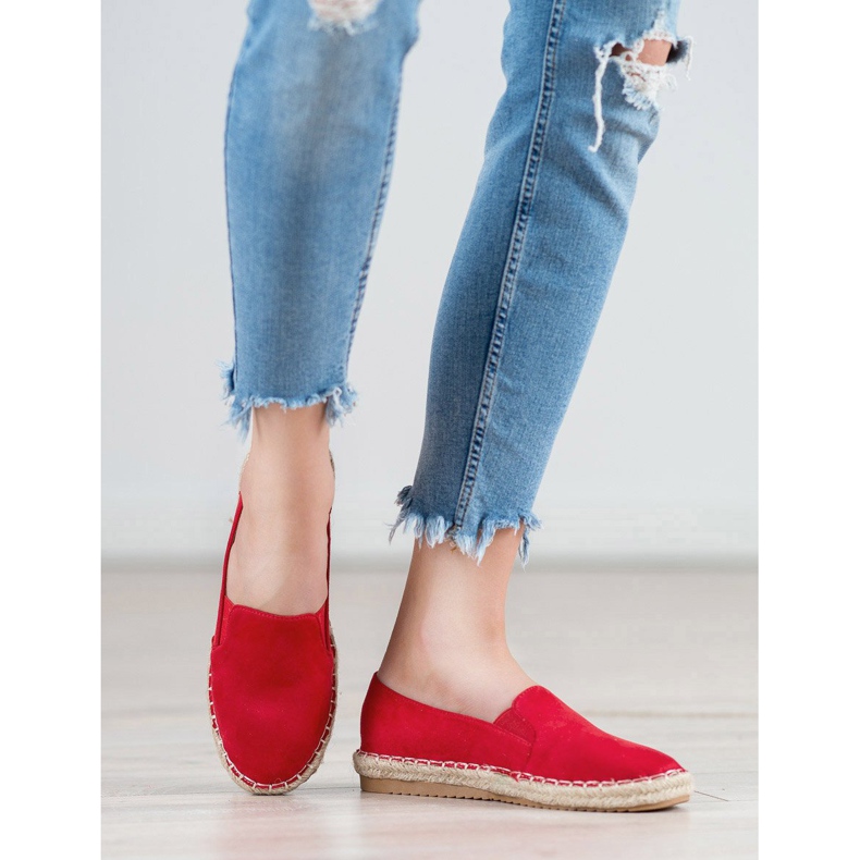 Primavera Espadrillas in camoscio rosso 1