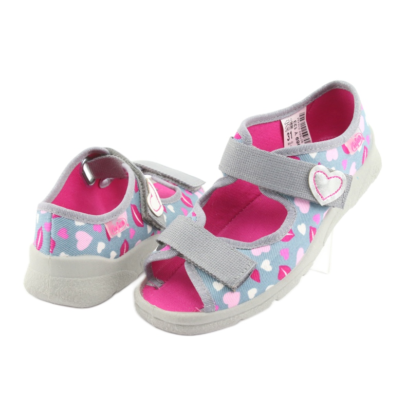 Scarpe per bambini Befado 969Y133 rosa grigio 4