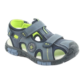 American Club Sandali da bambino con inserto in pelle americana DR02 blu navy blu verde 1