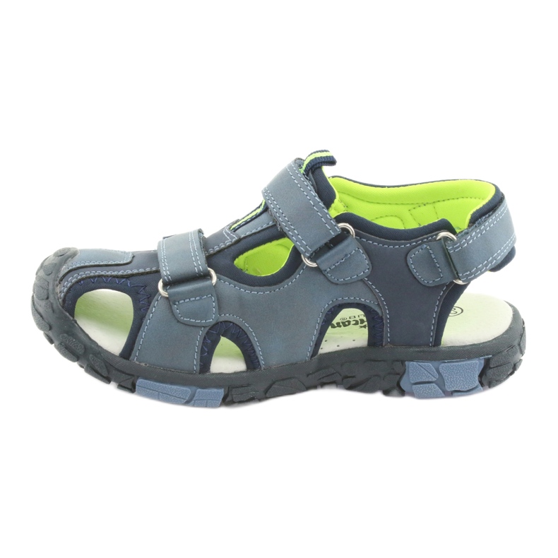 American Club Sandali da bambino con inserto in pelle americana DR02 blu navy blu verde 2