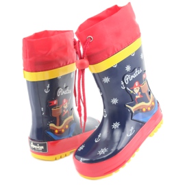 American Club Stivali da pioggia per bambini American Pirat rosso blu navy 4