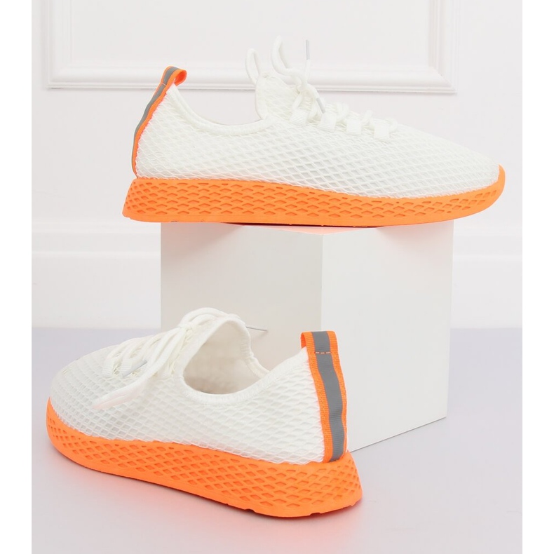 Scarpe sportive arancioni e bianche NB283 Fluorescence Orange bianco arancia 1