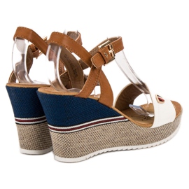 Goodin Sandali alla moda bianco marrone 1