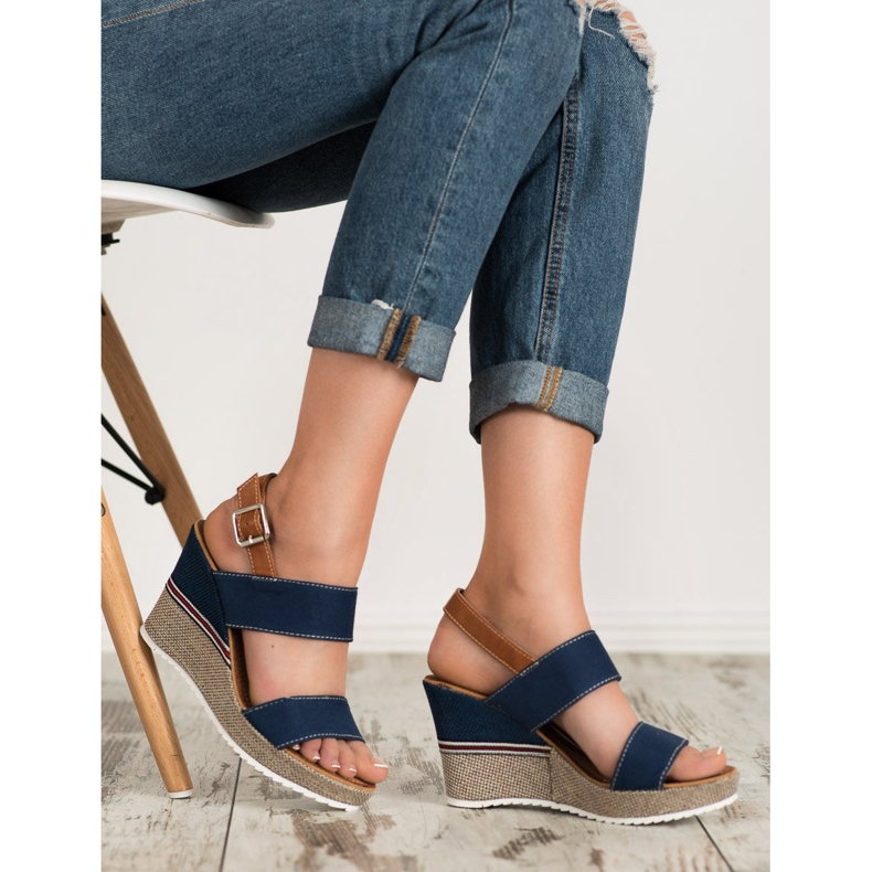 Goodin Sandali di jeans marrone blu 2