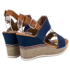 Goodin Sandali di jeans marrone blu 1