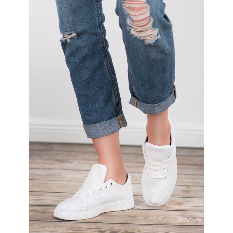 SDS Scarpe sportive in tessuto bianco 1
