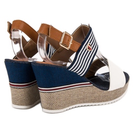 Goodin Sandali da marinaio su zeppa bianca blu multicolore 1