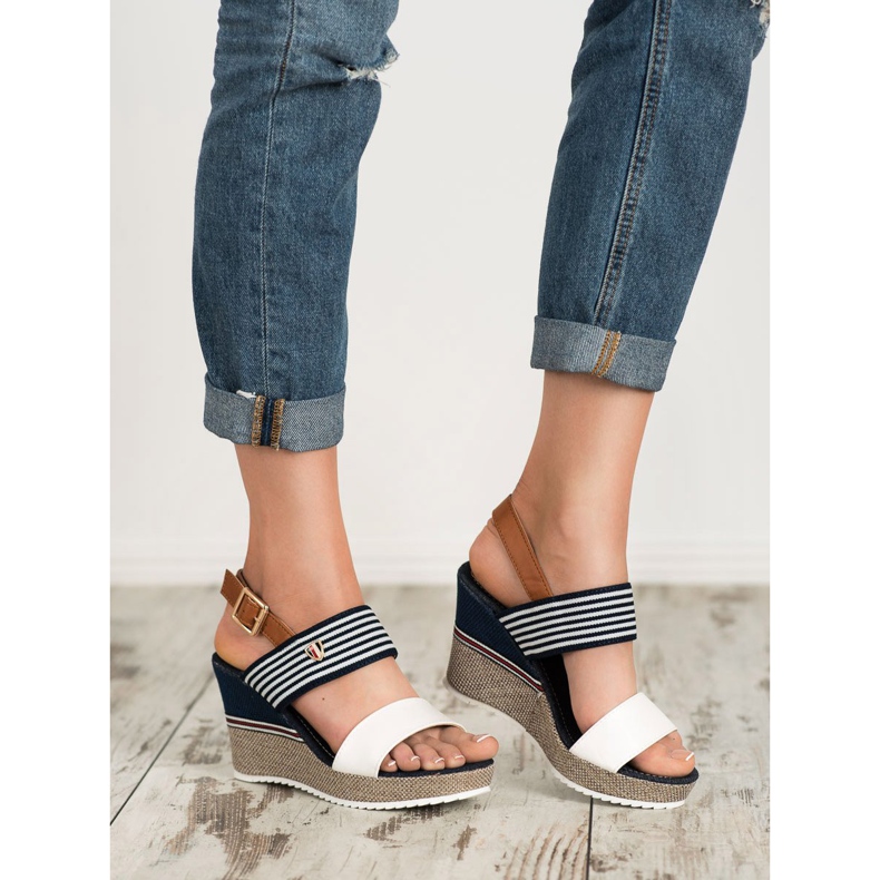 Goodin Sandali da marinaio su zeppa bianco blu multicolore 2