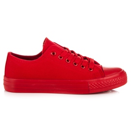 Sneakers basse allacciate rosso 1
