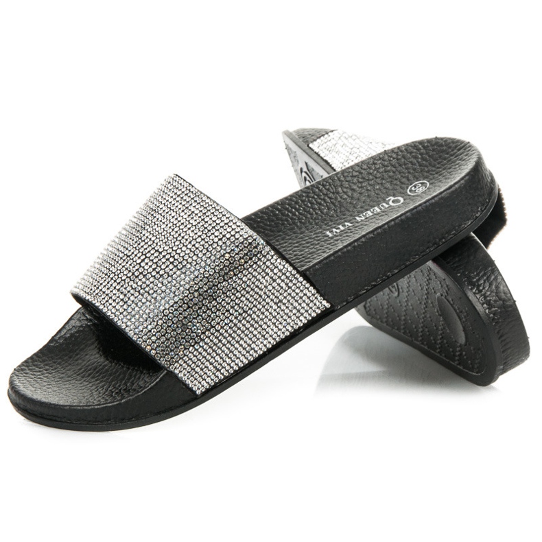 Queen Vivi Pantofole Con Cristalli nero 1