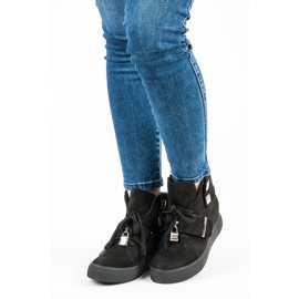 Seastar Sneakers con zeppa in pelle scamosciata nero 1