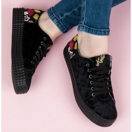 Kylie Sneakers in velluto nero 1