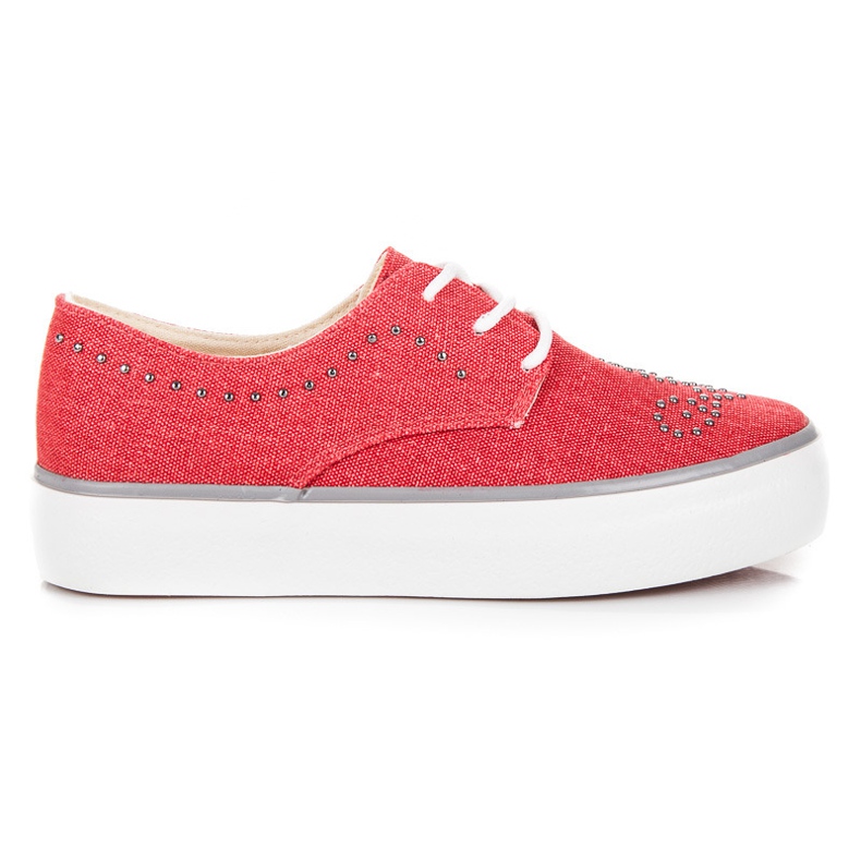 Kylie Scarpe da ginnastica con cristalli rosso 1