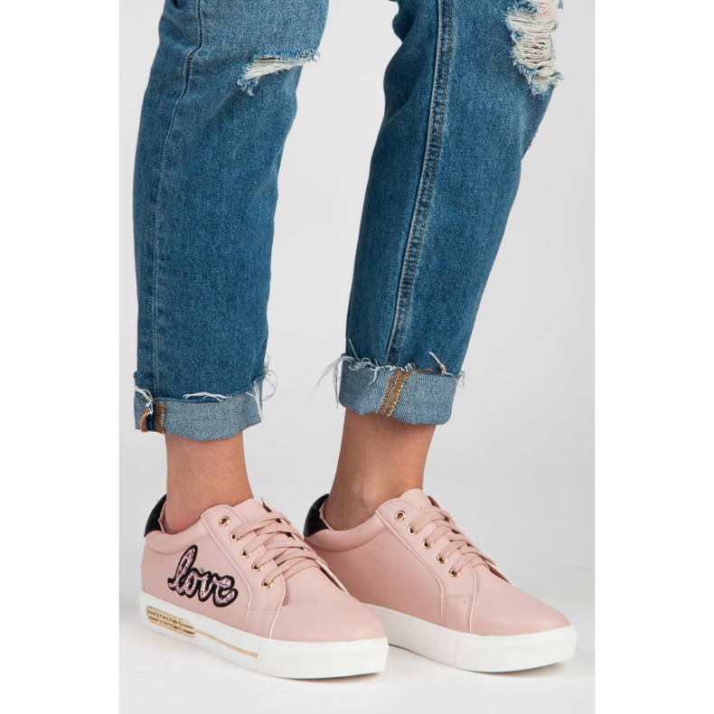 Vices Sneakers con lacci Love rosa 1