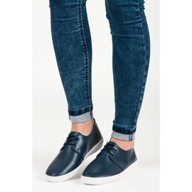 Vinceza Sneakers in pelle leggera allacciate blu 1