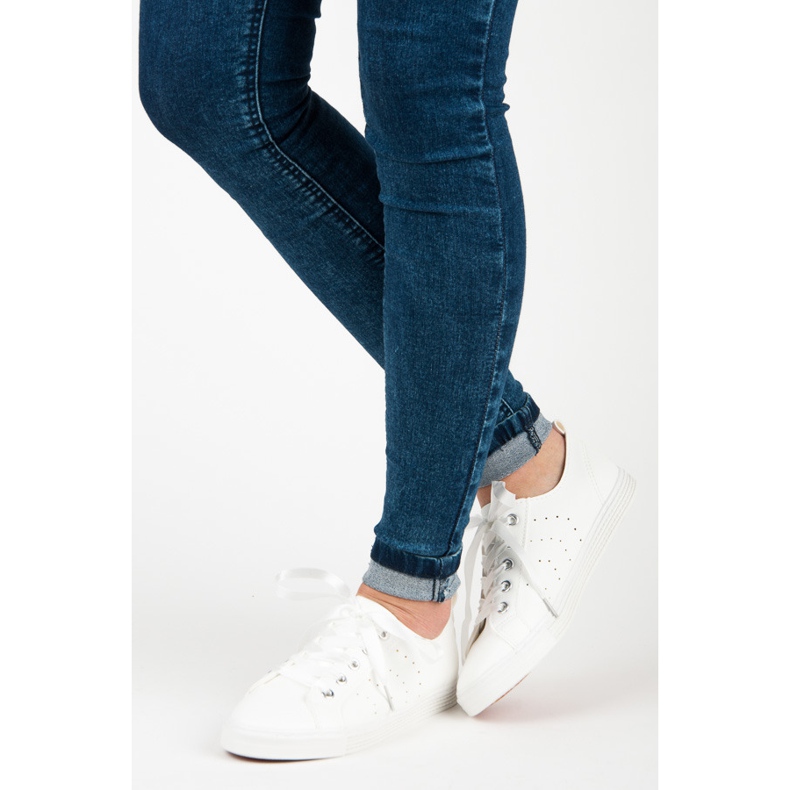 Kylie Sneakers Bianche Legate Con Un Nastro bianca 2