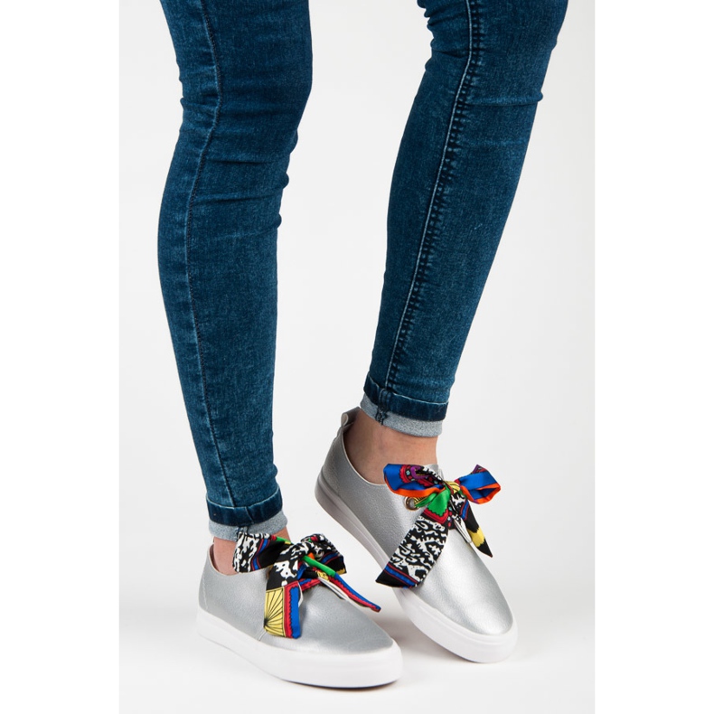 Seastar Scarpe da ginnastica alla moda legate con un nastro grigio 1