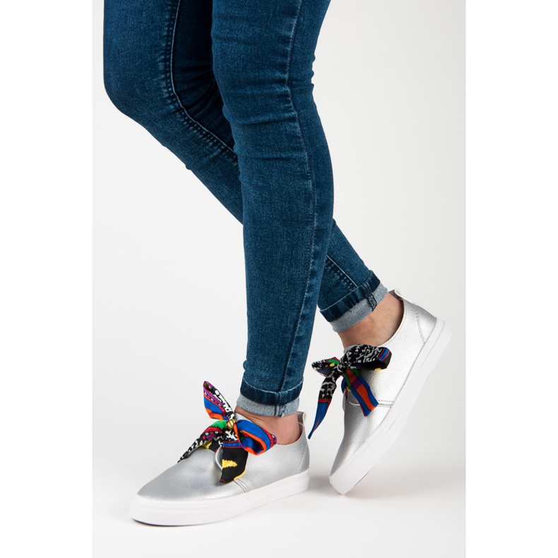 Seastar Scarpe da ginnastica alla moda legate con un nastro grigio 2