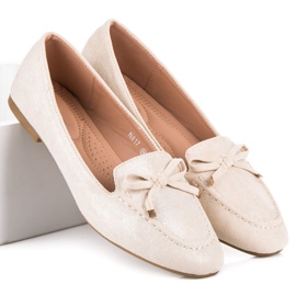 Small Swan Mocassini In Pelle Scamosciata Con Un Fiocco beige 2