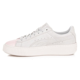 Puma Suede Platform Glam Jr grigio rosa 1