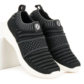 Kylie Sneakers in tessuto senza lacci nero grigio 2