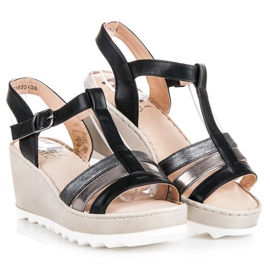 Kylie Sandali con zeppa nero 1