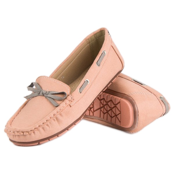 Tullo Mocassini eleganti in pelle scamosciata rosa 2