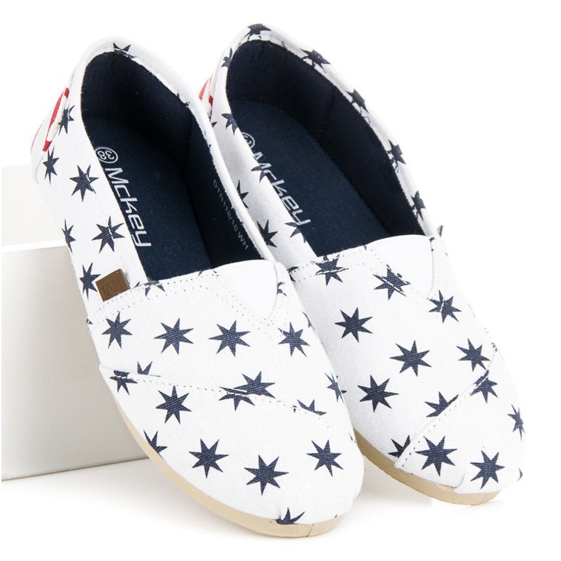 McKey Espadrillas slip-on alla moda bianco blu navy 1