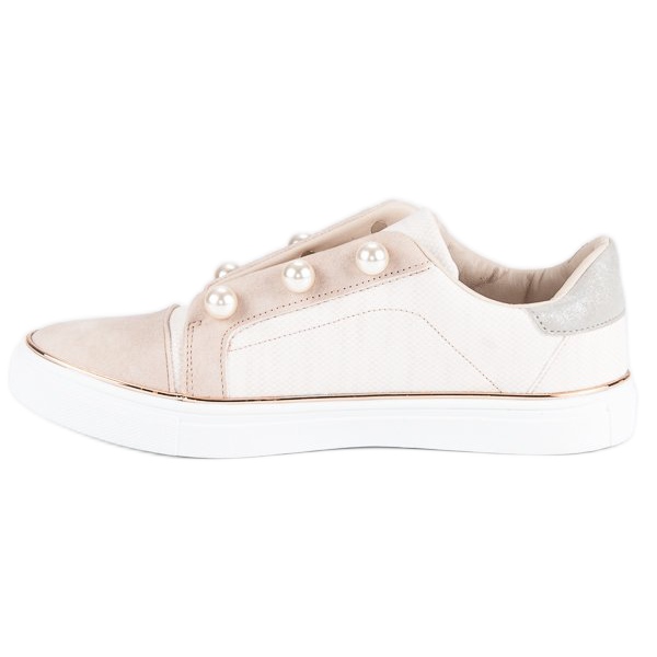 American Club Sneakers da donna con perle marrone 1