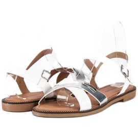 L. Lux. Shoes Sandali bianchi alla moda bianco grigio 1