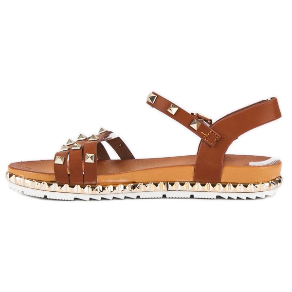 Anesia Paris Sandali piatti Rock marrone 1