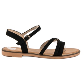 Ch. Creation Sandali da donna in camoscio nero 1