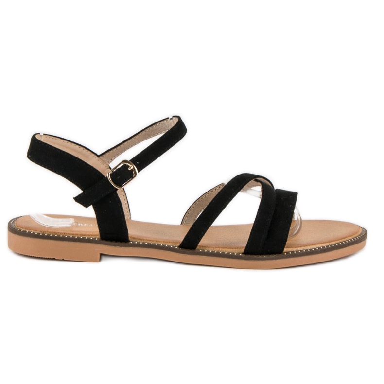 Ch. Creation Sandali da donna in camoscio nero 1