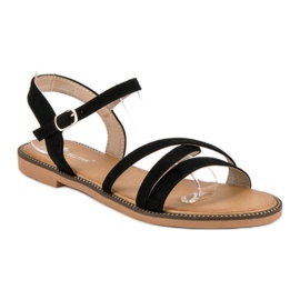 Ch. Creation Sandali da donna in camoscio nero 2