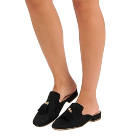 Vinceza Pantofole in camoscio nero 1