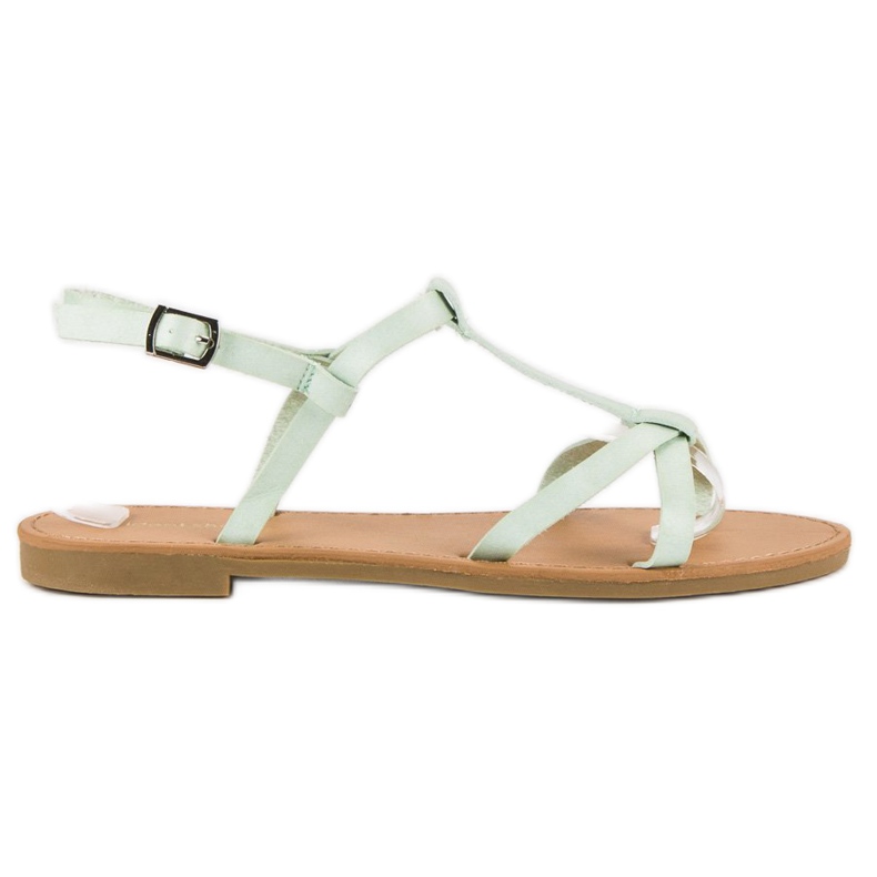 Ideal Shoes Sandali color menta chiaro verde 1