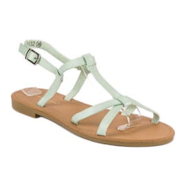 Ideal Shoes Sandali color menta chiaro verde 2