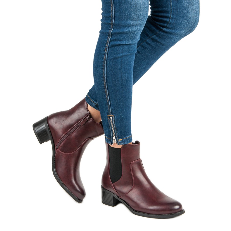 VINCEZA stivaletti Chelsea bordeaux rosso 1