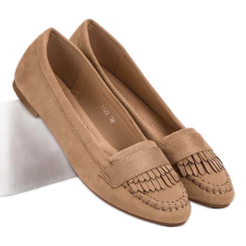 Small Swan Mocassini classici beige scuro 2