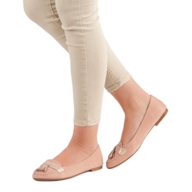 Small Swan Mocassini con frange rosa 1