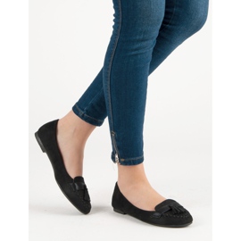 Small Swan Mocassini con frange nero 1