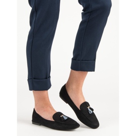 Small Swan Mocassini con glitter nero 1