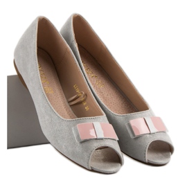 Vinceza Ballerine open toe grigio 2