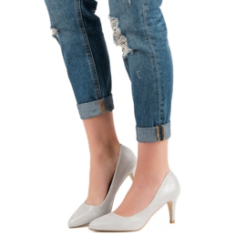 Vinceza Décolleté con glitter grigio 1