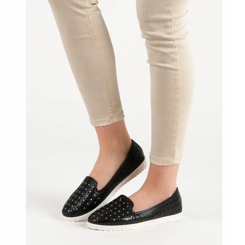 SHELOVET Sneakers Slip On traforate nero 2