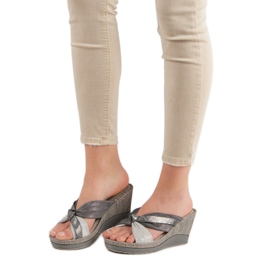 VINCEZA Sandali con Zeppa grigio 1